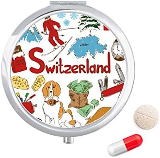 Швейцарски Пейзаж На Национален Флаг Калъф За Хапчета В Джоба Кутия За Съхранение На Лекарства Контейнер Опаковка