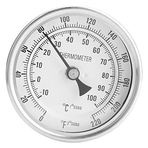 Комплект Биметални Термометри без Заваряване на Неръждаема Стомана 1/2MNPT 0 ~ 220F за Домашно Приготвяне на Бира, Вино, Термометър