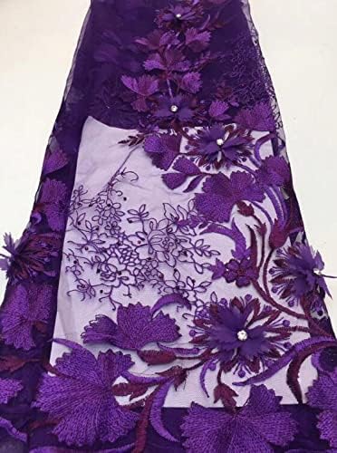 Лейси тъкани от Тюл с бродерия на цветя Amibric 3 Африканска лейси Плат за Сватбена рокля Дантела и Плат за Шиене на сватбена рокля Нигерийская