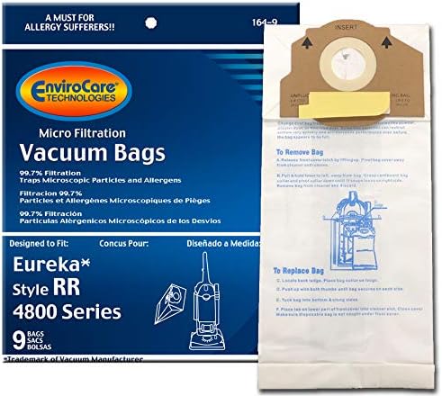 Сменяеми торбички за прах за прахосмукачка EnviroCare с микрофильтрацией, произведени специално за Eureka RR, 61115 Boss Smart Vac 4800.