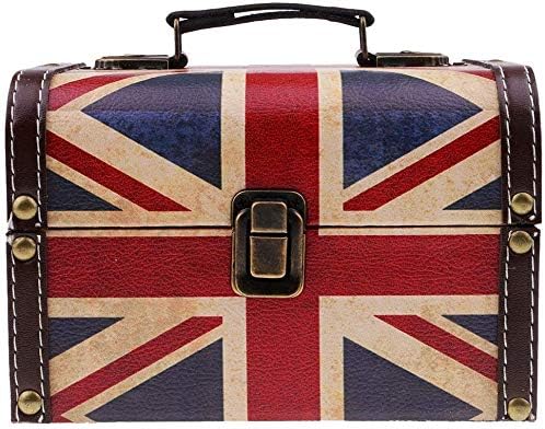 Taotenish Дървена Ковчег За Бижута, Органайзер За Съхранение На Съкровища, Подарък Кутия - Флаг На Великобритания