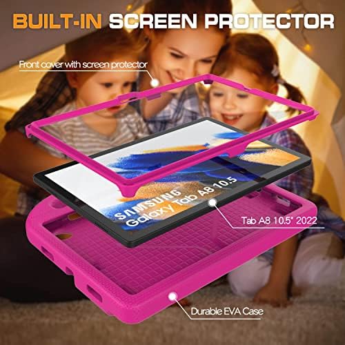 Детски калъф TOEVEK за таблет Samsung Galaxy Tab A8 10,5 , Вградено Защитно фолио за екрана, Противоударная дръжка-стойка, Защитен калъф