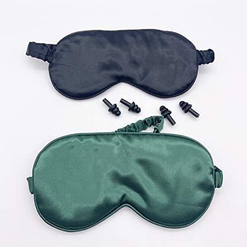 ECHOLLY 2PCS Sleep Eye Mask - Маска за сън с мек Удобен Сянка покритие за мъже и Жени (Черно + Зелено)