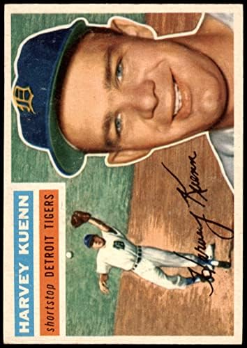 1956 Topps 155 Грай Харви Куэнн Детройт Тайгърс (Бейзболна картичка) (Сиво въртене), БИВШ+ Тайгърс