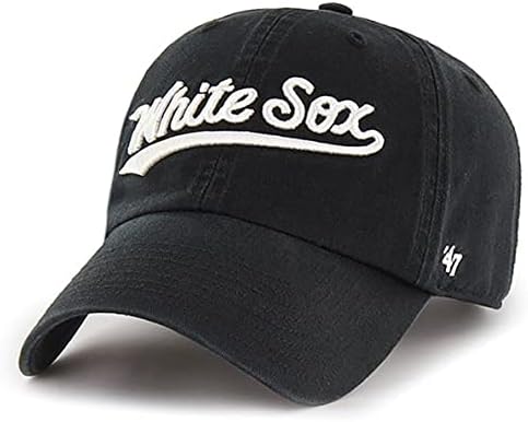 Регулируема Шапка Chicago White Sox Black Script Clean Up, За възрастни, Един Размер Подходящ за Всички.