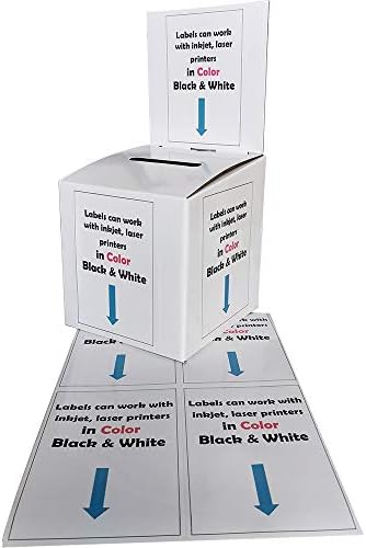 Картонена урна за гласуване CH-BOX размер 6x6x6 инча (10 x, бяла гланцирана) за събиране на дарения в рамките на лотария предложения,
