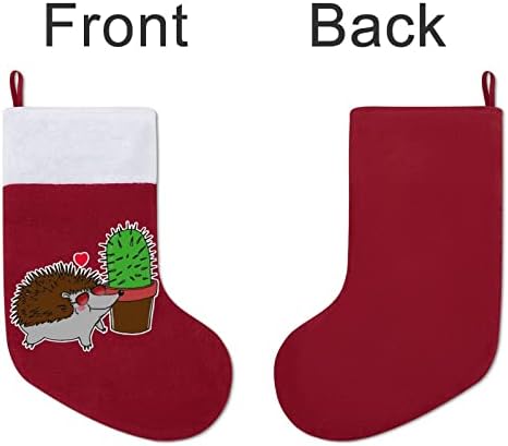 Коледни Чорапи с Ежиком и Кактусом, Коледни Чорапи, Чанта За Дома, Семеен Коледен Декор