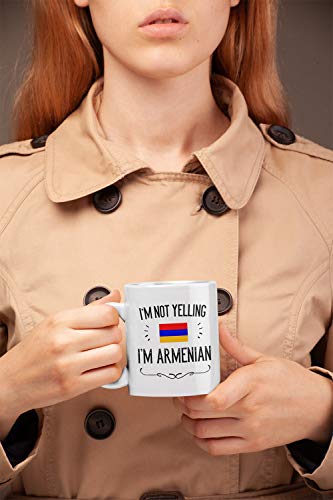 Забавни арменските подаръци. Аз не крещя, че съм армянка чаши за Кафе. Керамична чаша. Идея за подарък за гордост на Армения с участието