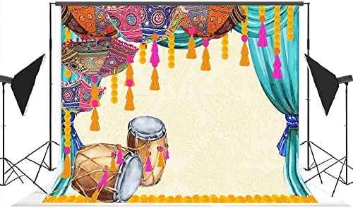 Лофарис Индия Традиционен Сватбен Фон за Снимки Жълто Цвете Завеса на Фона на Хиндуисткия Индийския Сватбен декор Мэриголд Пуджа Ганпати Подпори за Сватбената фо?