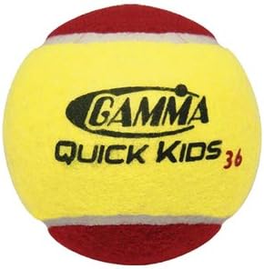 Тренировъчните топки за тенис Gamma Quick Kids (Transition): 36 червени, оранжеви 60 или зелени 78 точки (скорост на топка с 25-50% по-ниска)