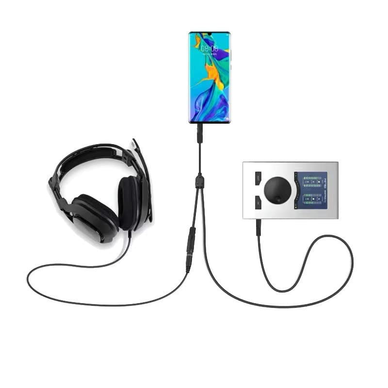 Herfair Chat Линк Pro Кабел аудио кабел за Elgato HD60 X/S +/Pro Взаимозаменяеми Кабел-адаптер за чат, Съвместим с Превключвател, Xbox One и PS4/5