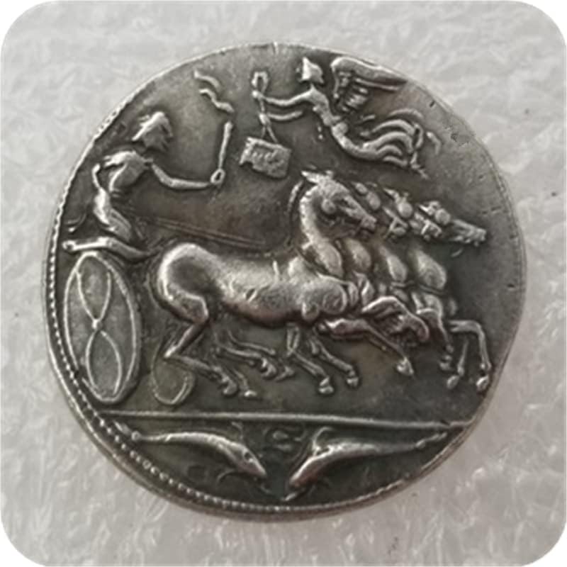 Старинните Занаяти Гръцка Монета С Медна Сребърно Покритие Состаренный Сребърен Долар Сребърен Кръг 3406