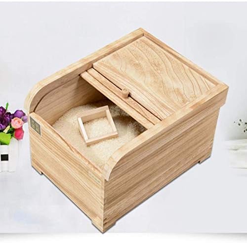 опаковка люспи Кутия За Съхранение на Ориз с Капак, Кутия За Съхранение на Ориз 15 кг Контейнер за Зърно с Мерным Чаша Кутия за Ориз