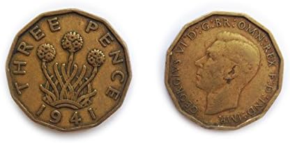 Монети Stampbank за колекционери - С британски Трехпенсовые монети 1941 г. / Three Pence 3p Coin / Великобритания