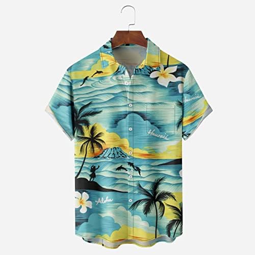 2023 Нова Риза с къси ръкави в Цветенце, Мъжки Летен Плажен Стил, отличава със спокойна Ежедневна Риза за Мързеливи Практикуване на Йога,