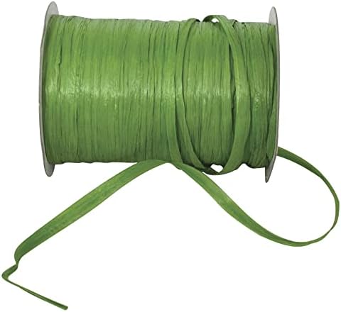 Reliant Ribbon 25770-042-01C Рафия най - Гледаното Матирана лента, 1/4 инча Х 100 ярда, Яблочно-зелен