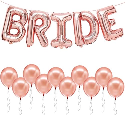 KatchOn, Набор от балони за булката от розово злато - 16 инча, опаковки от 15 | балони за булката, Латексови балони за украса на моминско