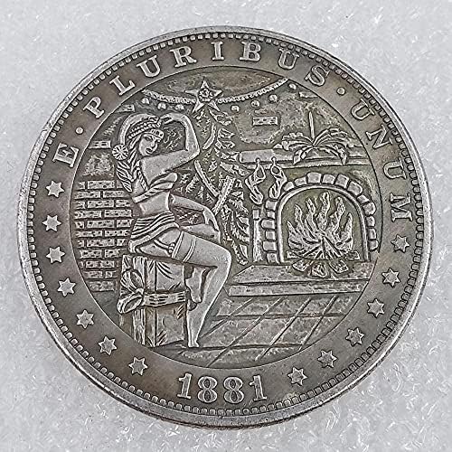 Старинни Занаяти 1881 г. Скитник Сребърен Долар Монета Възпоменателна Монета