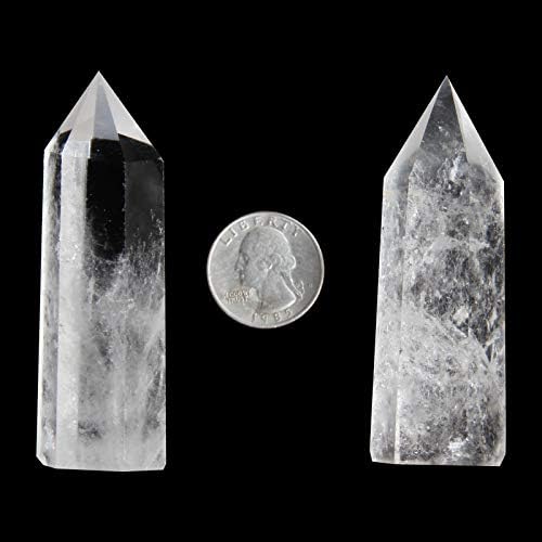 Пръчка от прозрачен кварц-2 бр 2,8-3,1 Пръчки от естествен Прозрачен кварц, Лечебен Кристал и Камъни, Кула от естествен Прозрачен кварц,